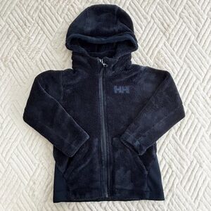 Helly Hansen Boys Fleece Jacket Size 4 Navy Hooded Full Zip
